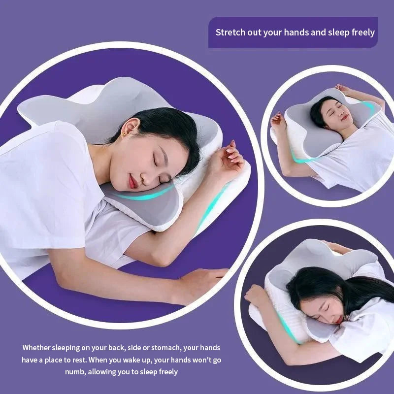 Sunmmer Cold Sleeping Memory Pillow Slow Rebound Memory Cotton Pillow Neck Pillow Butterfly Pillow Cervical Pillow